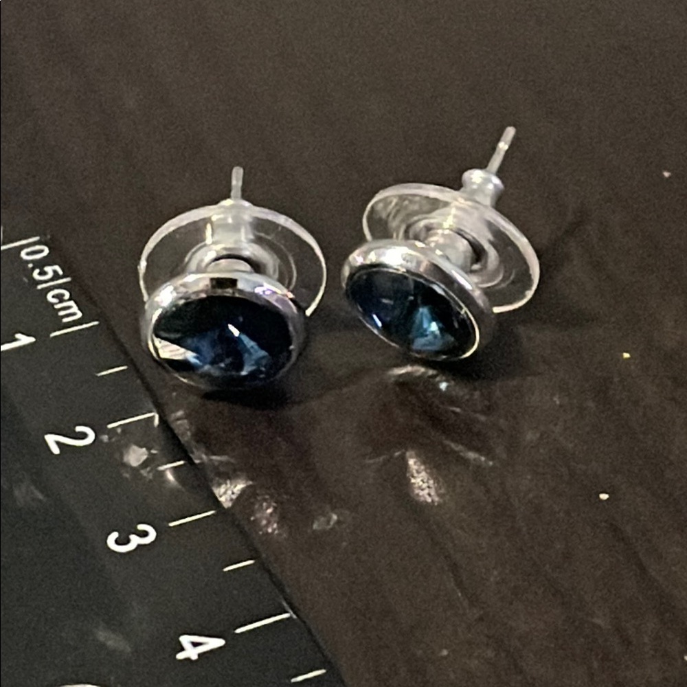 Blue Swarovski Crystal Stud Earrings